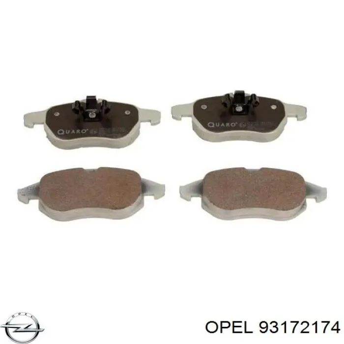 93172174 Opel колодки тормозные передние дисковые