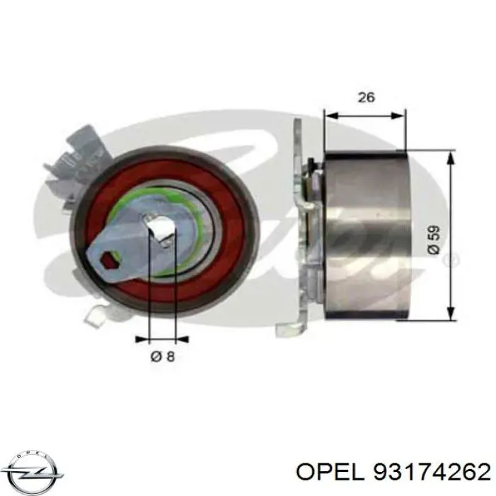93174262 Opel Комплект ремня ГРМ
