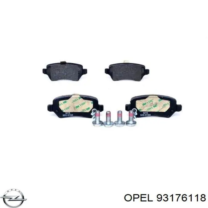 Купить 93176118 Opel Колодки тормозные задние, дисковые