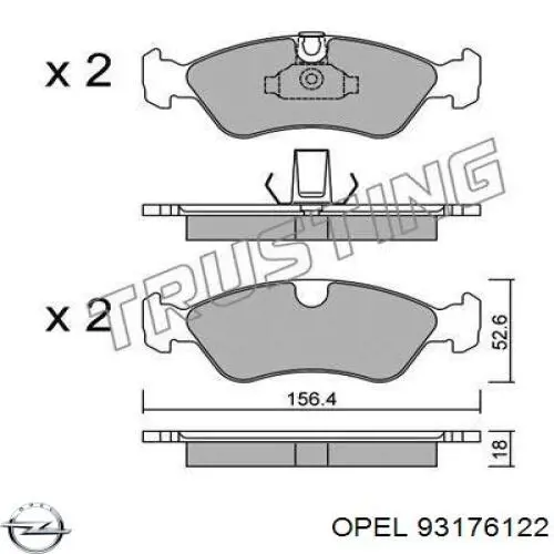 Колодки Opel 93176122 цена, от 17.34 USD