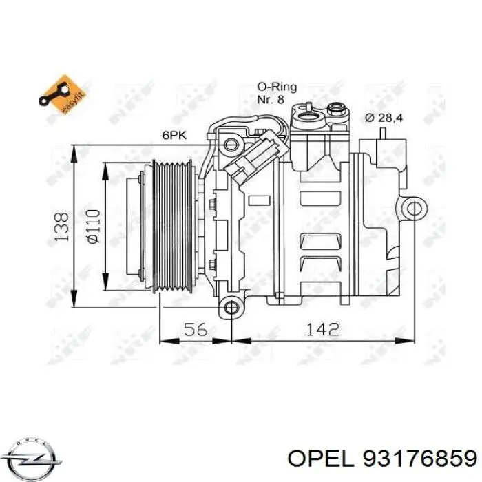 Купить 93176859 Opel Компрессор климатической установки