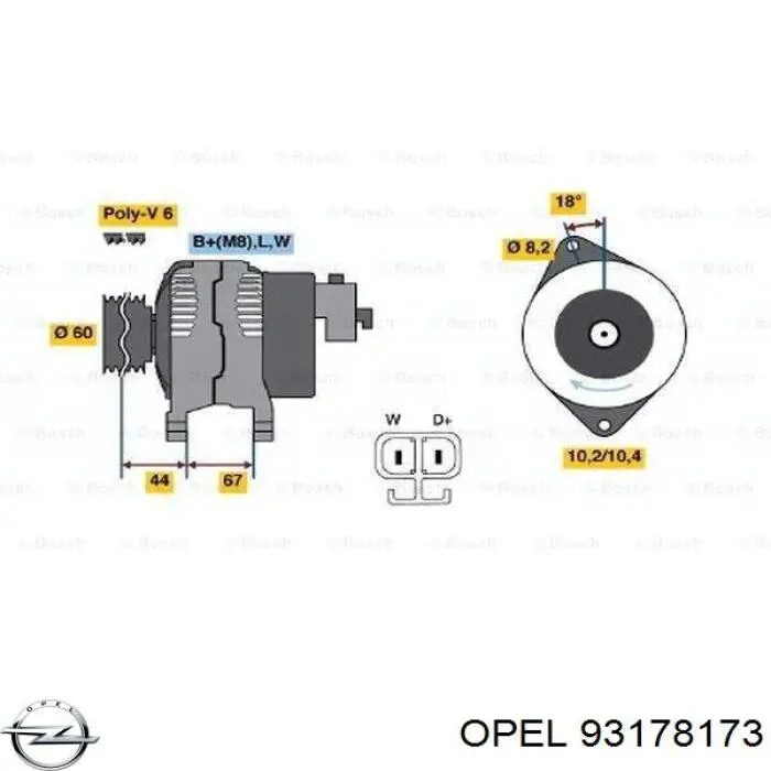 93178173 Opel генератор