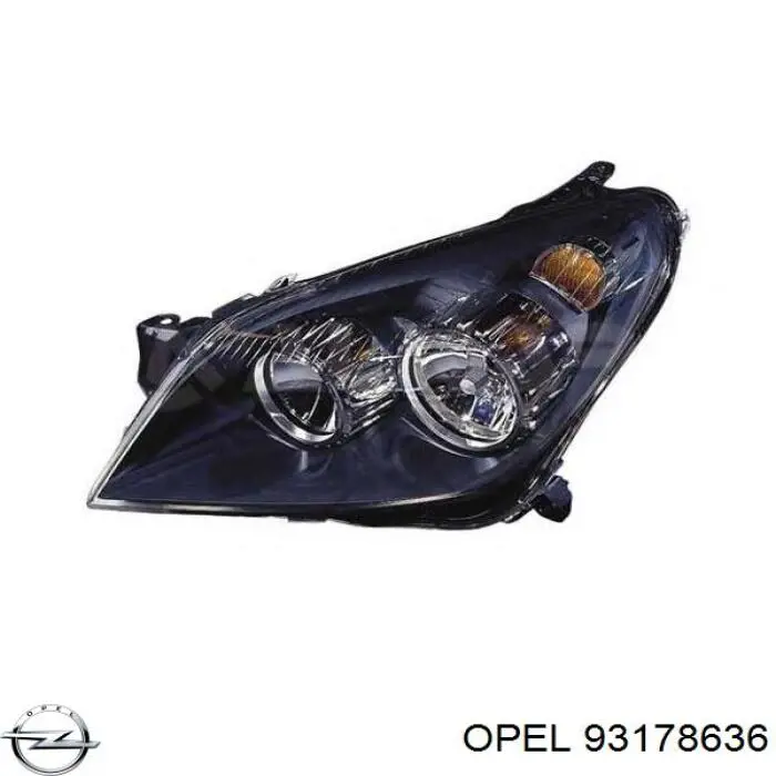 Правая фара 24451033RH Opel