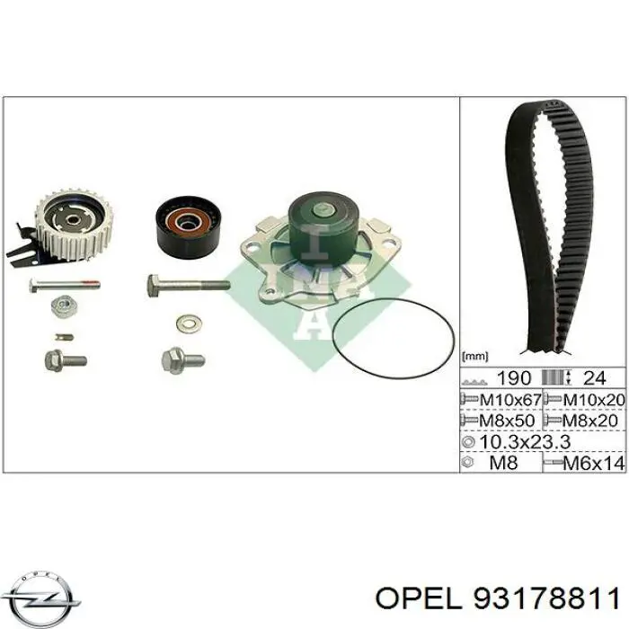 Зубчатый ремень Opel 93178811 цена, от 27.96 USD