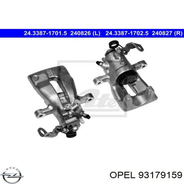 93179159 Opel Суппорт тормозной задний правый