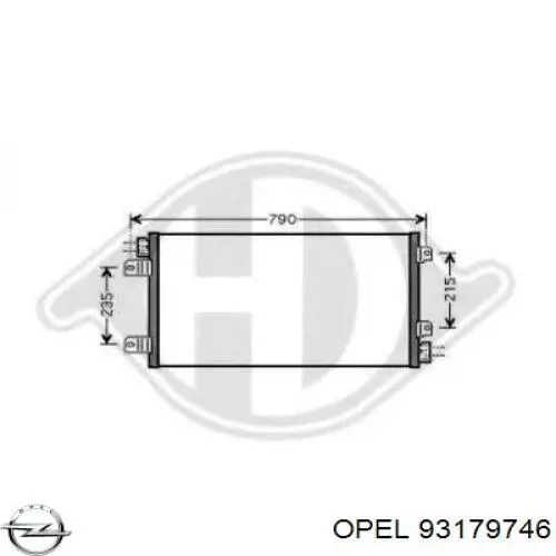 Радиатор кондиционера 93179746 Opel