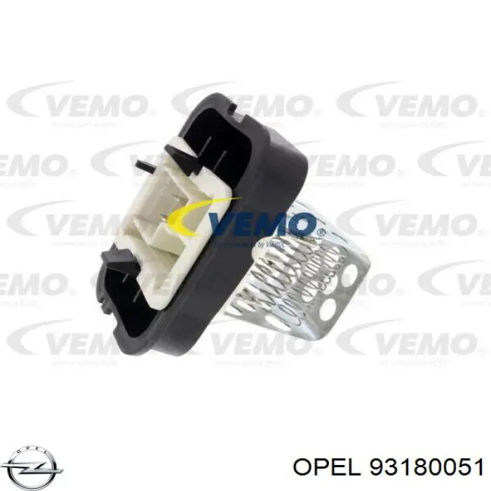 93180051 Opel резистор (сопротивление вентилятора печки (отопителя салона))