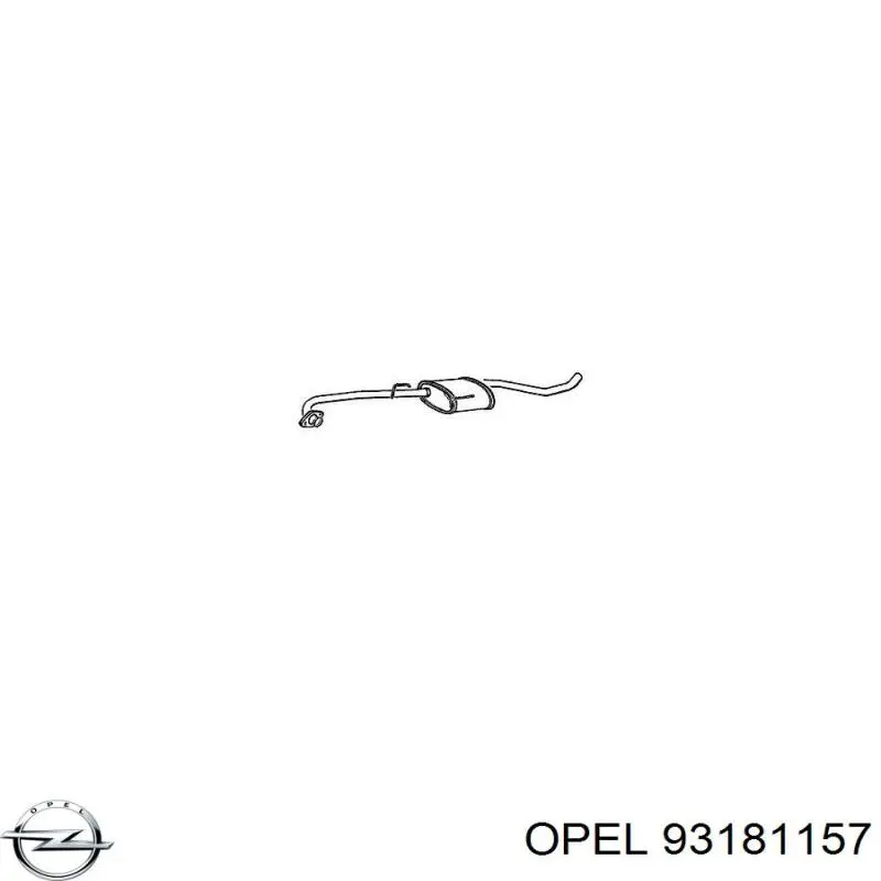 93181157 Opel глушитель, центральная часть