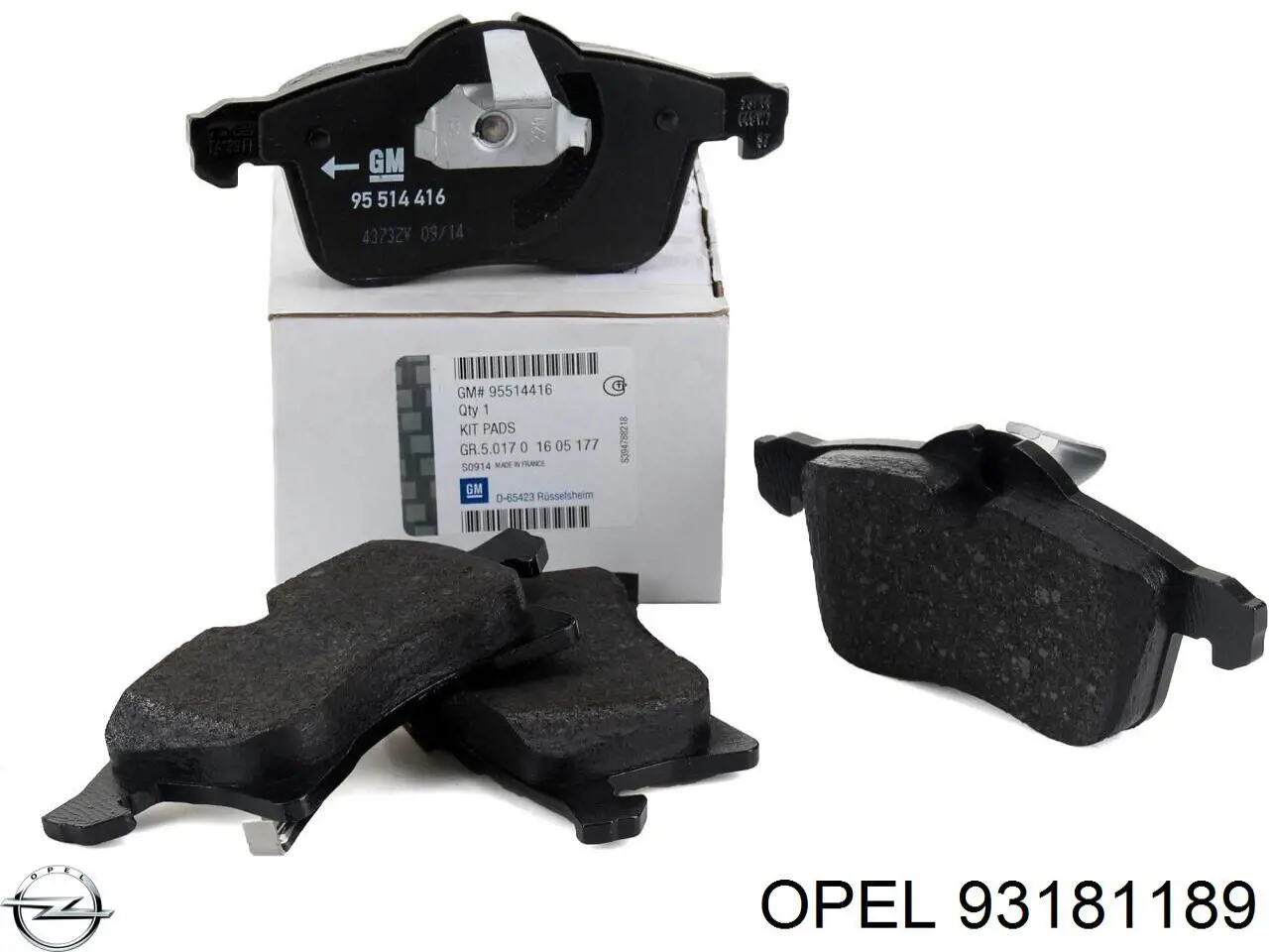 93181189 Opel передние тормозные колодки