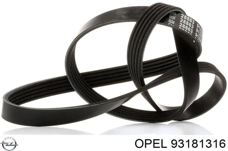 Клиновый ремень Opel 93181316 цена, от 7.05 USD