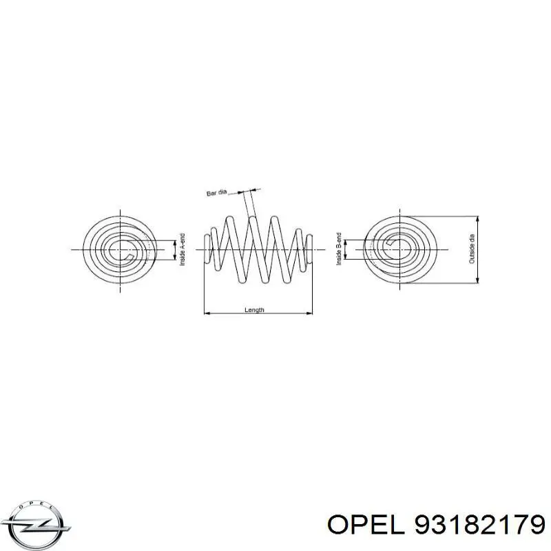 Пружина амортизатора передняя Opel 93182179 цена, от 32.08 USD