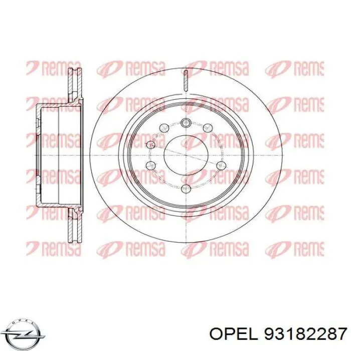 Тормозные диски 93182287 Opel