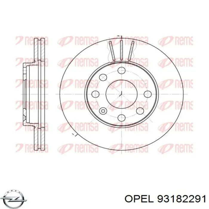 Передний тормозной диск Opel 93182291