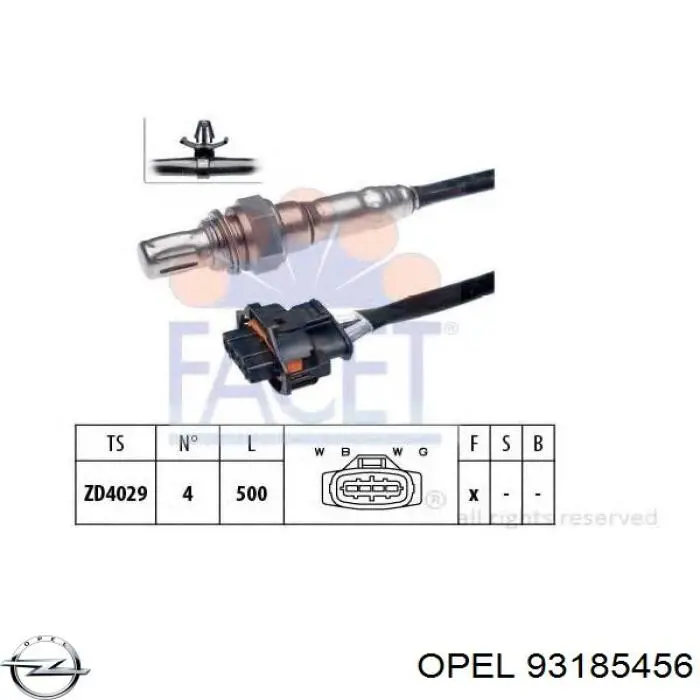 Лямбдазонд, датчик кислорода до катализатора Opel 93185456 цена, от 42.95 USD