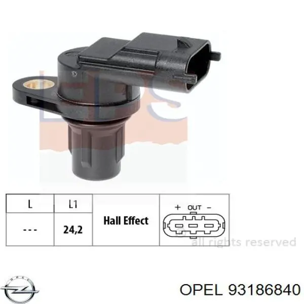 Sensor de posição da árvore distribuidora Opel 93186840 preço, a partir de 64,76 USD