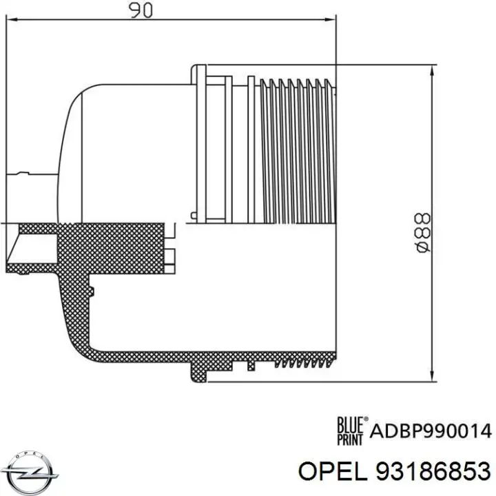Крышка масляного фильтра Opel 93186853 цена, от 6.81 USD