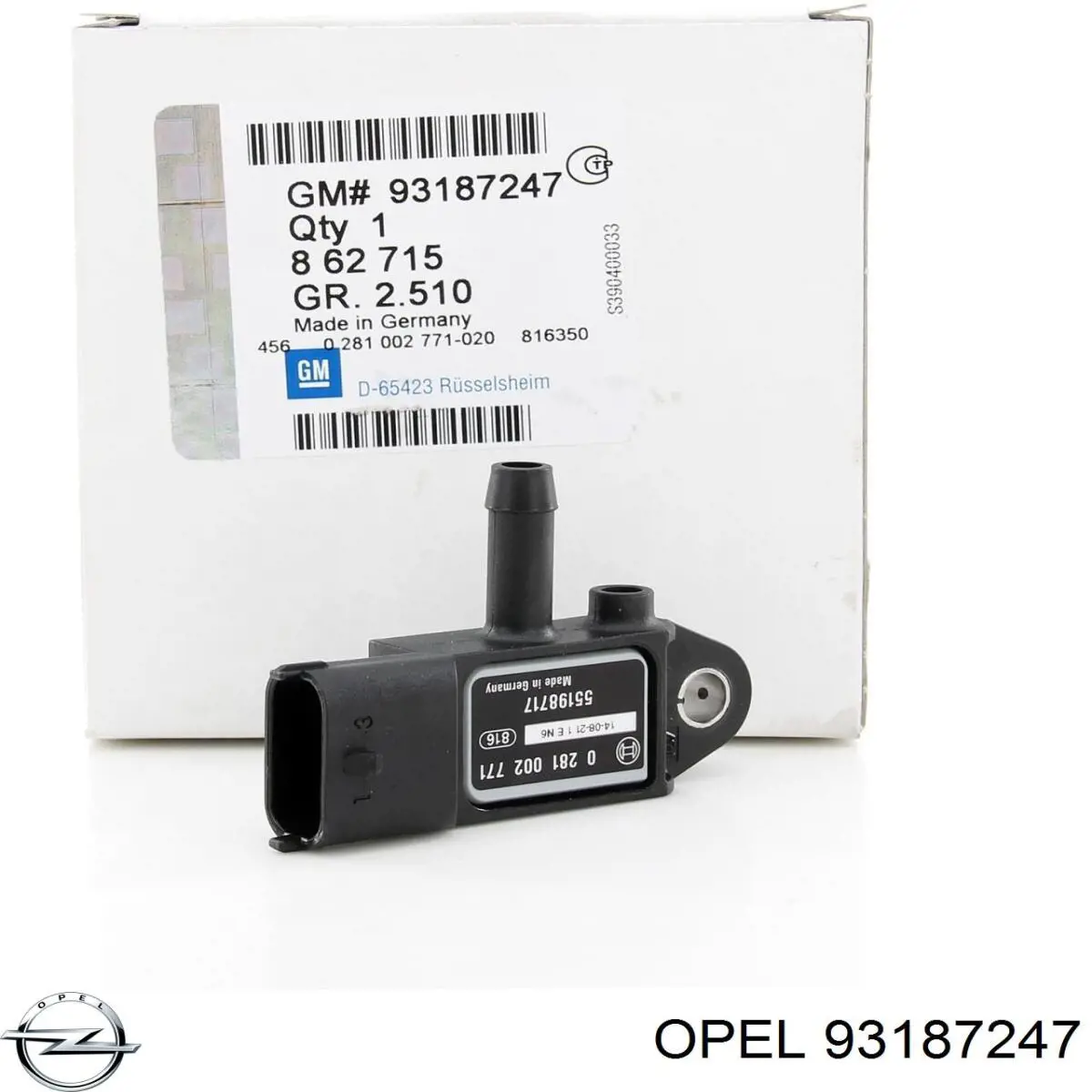Купить 93187247 Opel Датчик давления выхлопных газов