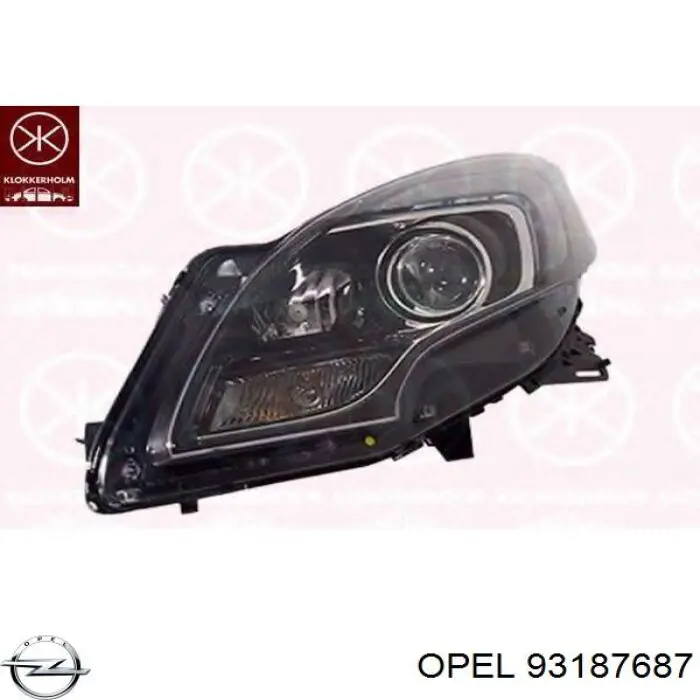 Правая фара 1216650 Opel