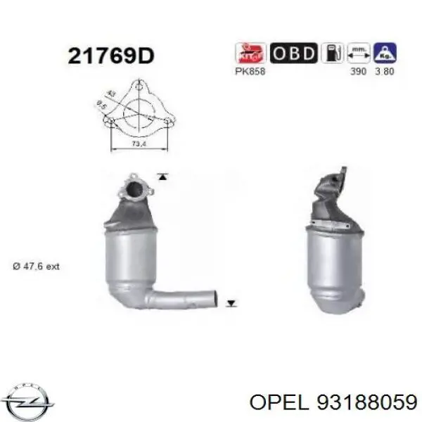 Катализатор 93188059 Opel