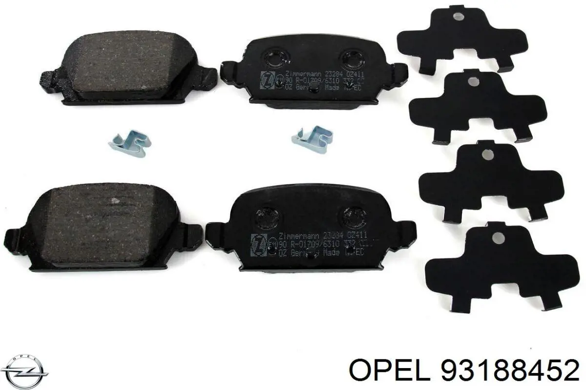 Колодки тормозные задние дисковые Opel 93188452