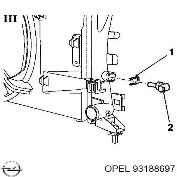 Разъем (фишка) датчика ABS Opel 93188697 цена, от 28.70 USD