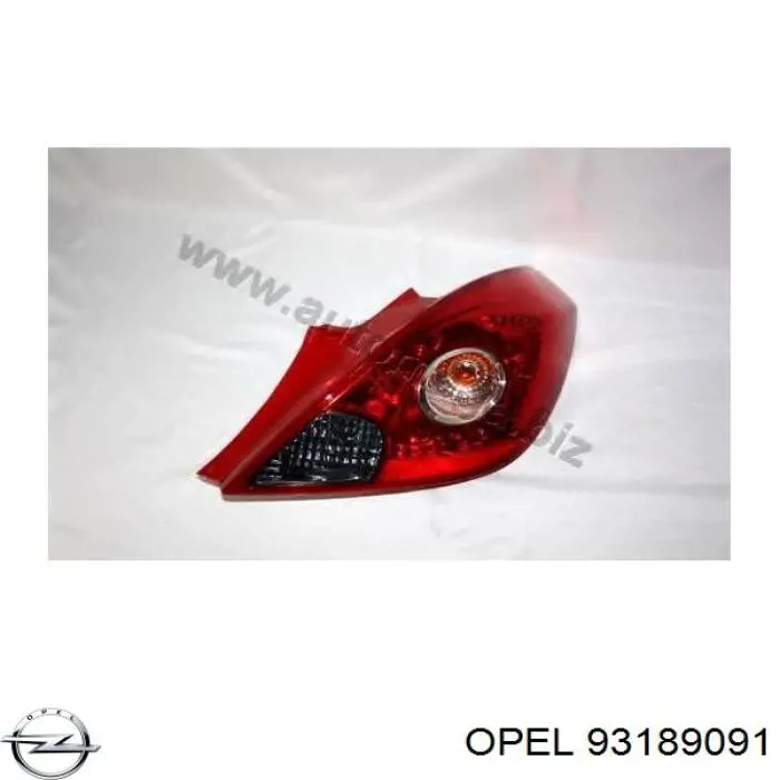 Фонарь задний правый Opel 93189091