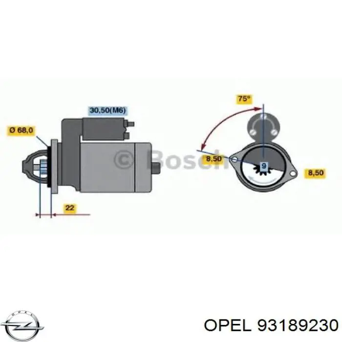 Купить 93189230 Opel Стартер