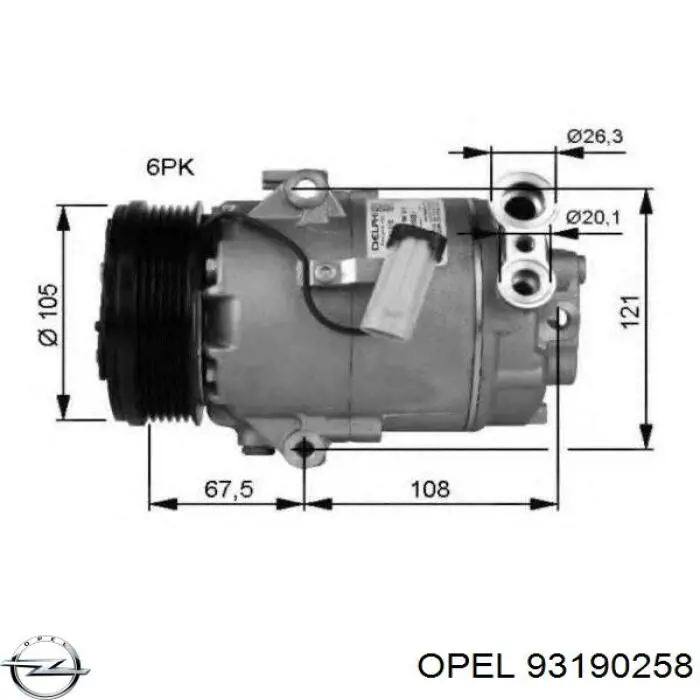 Купить 93190258 Opel Компрессор климатической установки