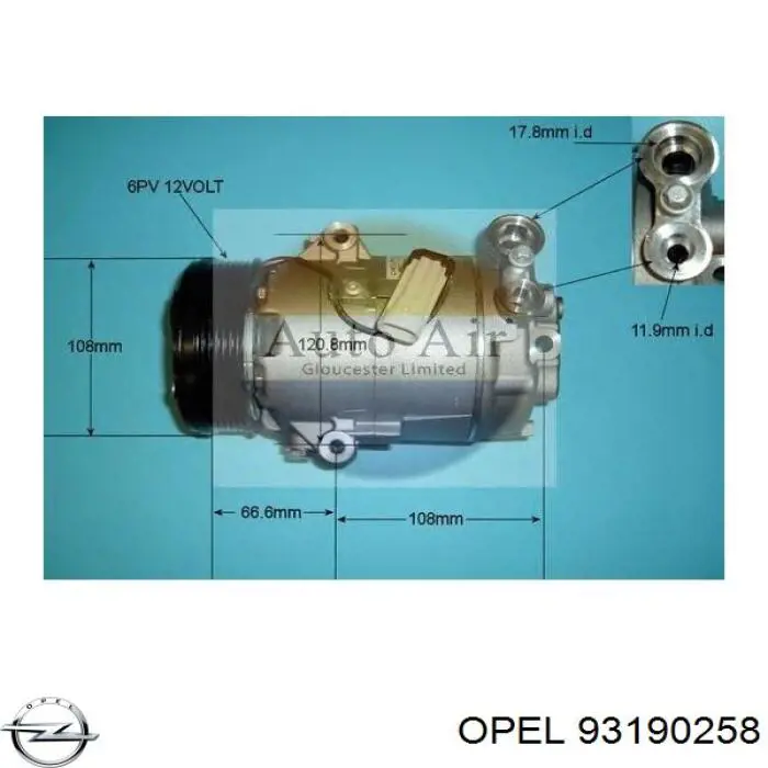 Компрессор системы кондиционирования Opel 93190258 цена, от 287.76 USD