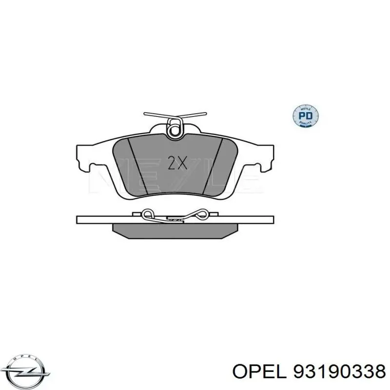 Задние тормозные колодки 93190338 Opel