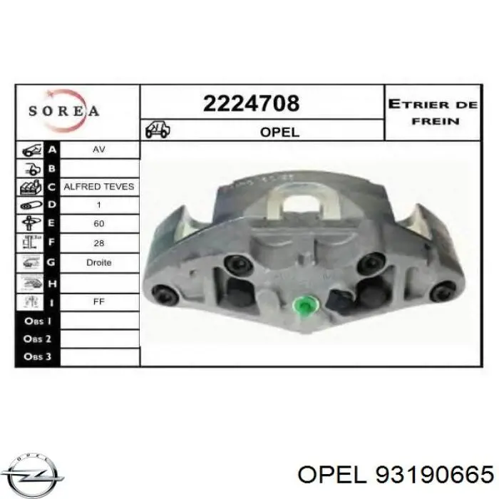  93190665 Opel