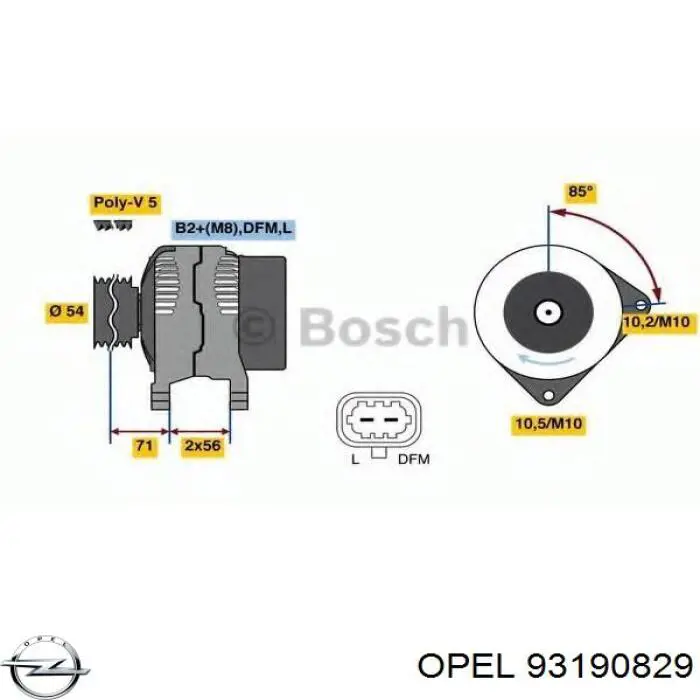 93190829 Opel генератор
