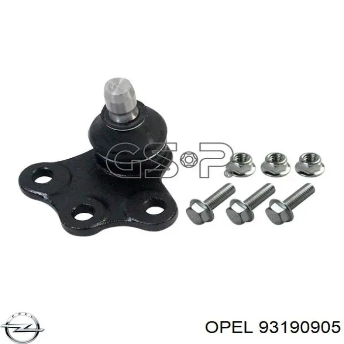 Нижняя левая шаровая опора 93190905 Opel