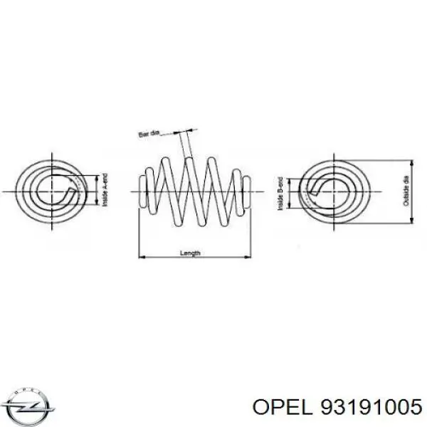 Задняя пружина 93191005 Opel