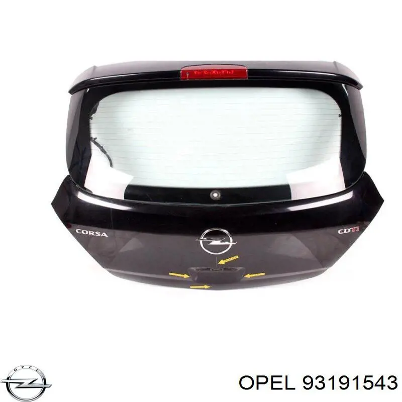 93191543 Opel porta traseira (3ª/5ª porta-malas (tampa de alcapão)