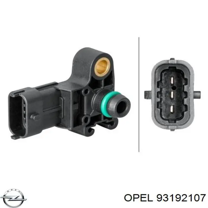 93192107 Opel датчик давления во впускном коллекторе, map