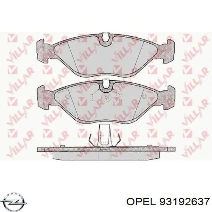 Купить 93192637 Opel Колодки тормозные