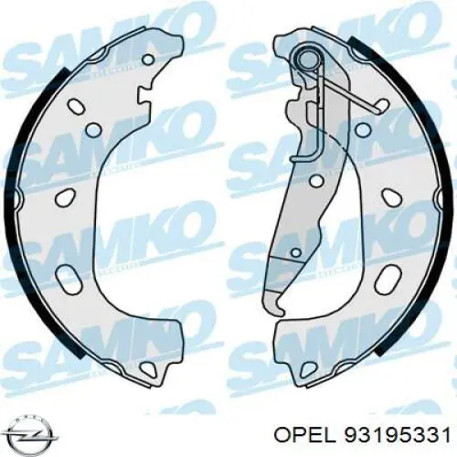 Барабанные колодки Opel 93195331