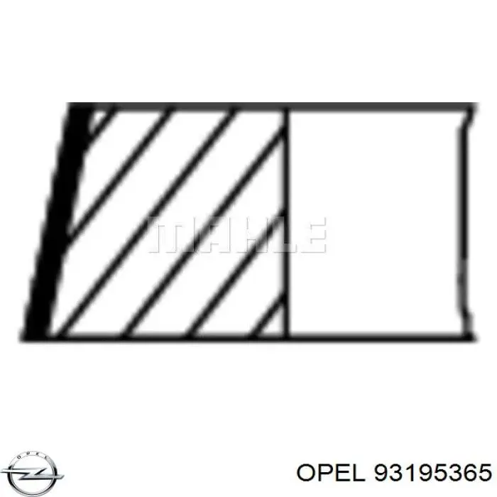 Кольца поршневые на 1 цилиндр, STD. Opel 93195365