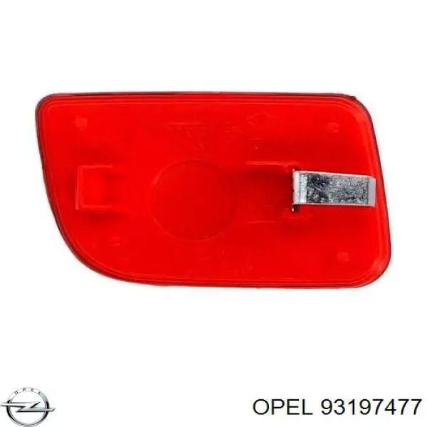 93197477 Opel retrorrefletor (refletor do pára-choque traseiro direito)