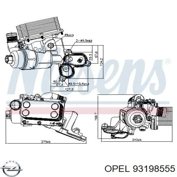 Корпус масляного фильтра Opel 93198555 цена, от 104.17 USD