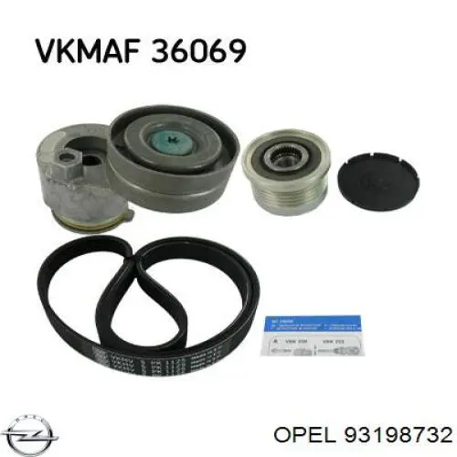 Роликовий модуль натяжителя ремня Opel 93198732 цена, от 57.84 USD