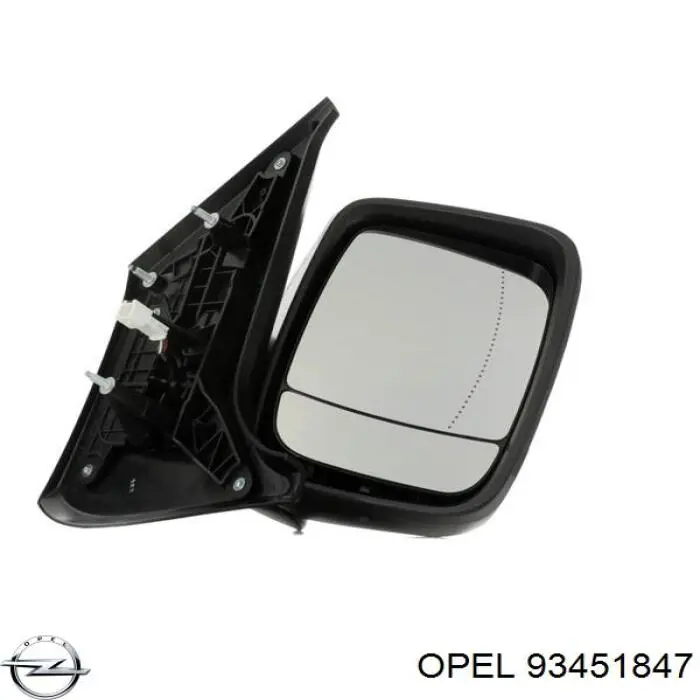 93451847 Opel placa sobreposta (tampa do espelho de retrovisão direito)