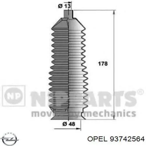 93742564 Opel Пыльник рулевой тяги