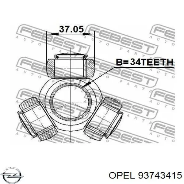 93743415 Opel шрус внутренний передний левый