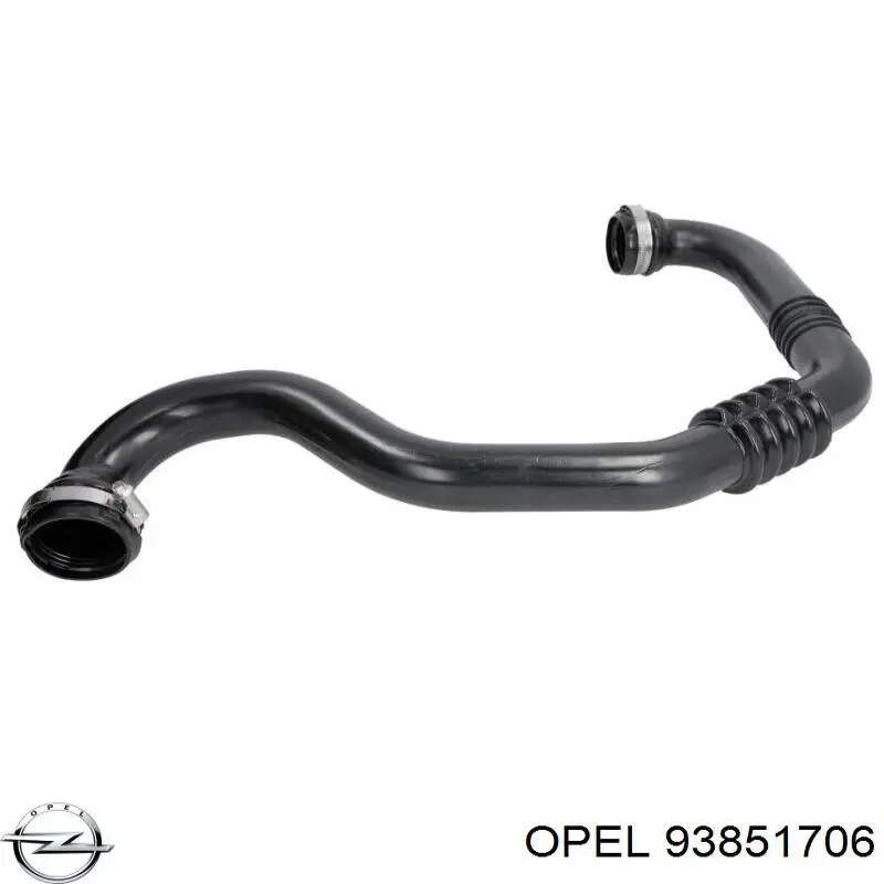 93851706 Opel шланг (патрубок интеркуллера правый)