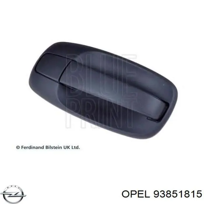 93851815 Opel maçaneta direita externa da porta traseira (batente)