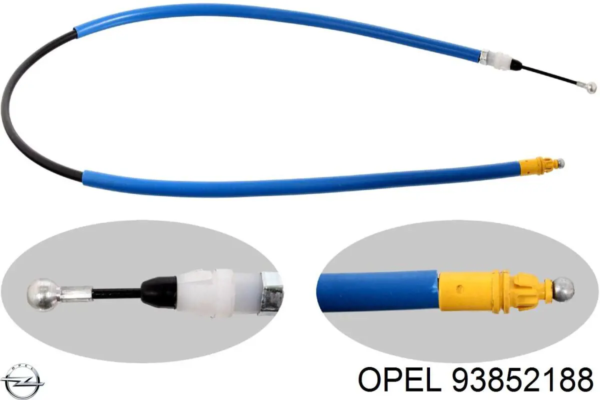 93852188 Opel трос ручного тормоза задний левый