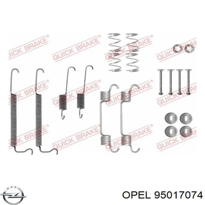 95017074 Opel Барабанные тормозные колодки