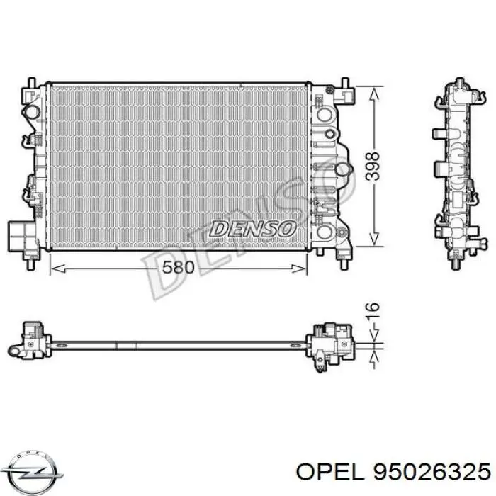 Радиатор 95026325 Opel